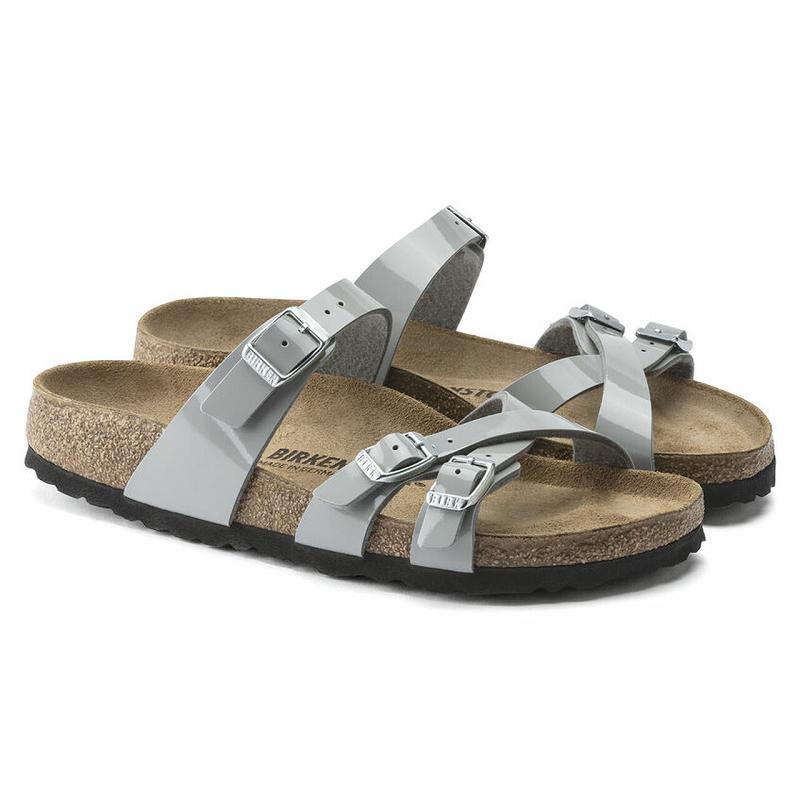 Birkenstock Lak Birko Flor Franca Dame Sølv | DK 444AHK